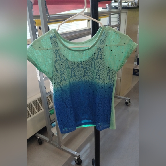 Justice Girls Green Short Sleeve Tops, Shirts & T-Shirts Sunburst Floral Size 10 - Picture 2 of 16